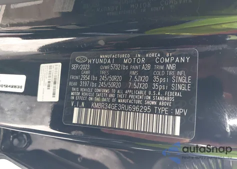 2024 Hyundai Palisade Xrt from USA, damaged, VIN KM8R34GE3RU696295